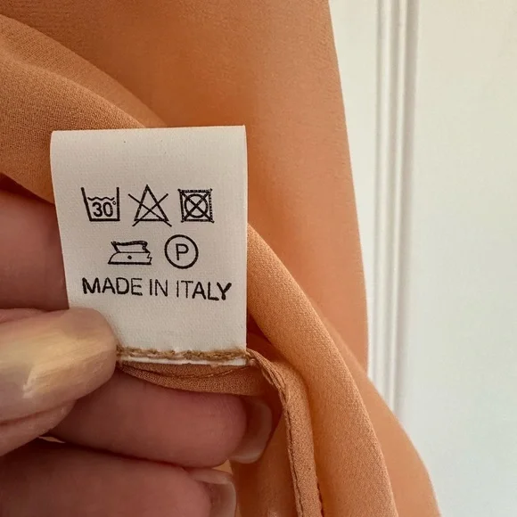 Rosamosario 100% Silk Georgette Oversized Cut Italian Silk Nude Tan Top Tee - Picture 7 of 12